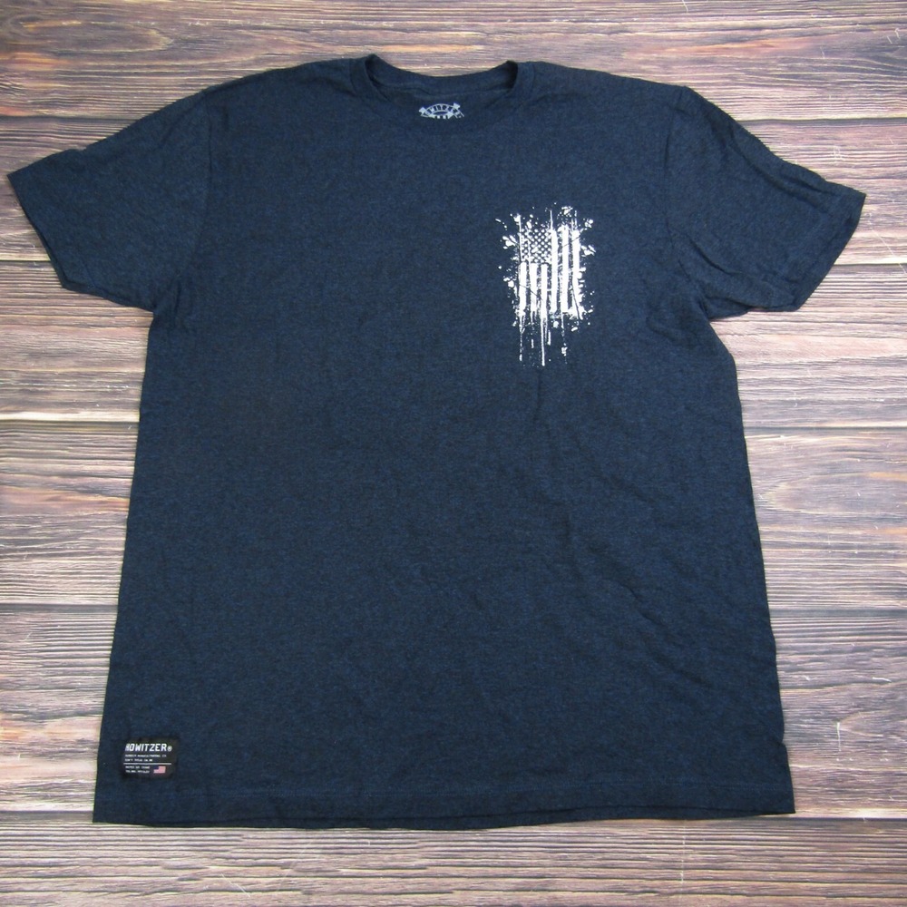 Howitzer Patriot NEW Mens Large Navy Blue Graphic Tee T Shirt USA Military